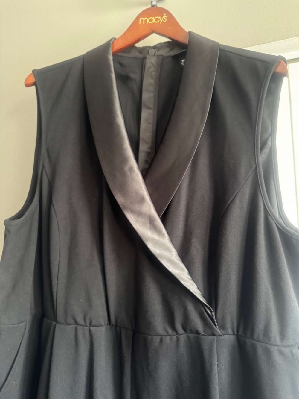 Torrid Studio Tuxedo Jumpsuit Black Satin Accent Wide Leg Plus Size 30 - Picture 3 of 14